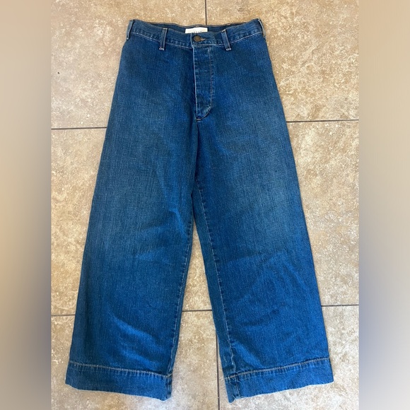 The GREAT the seafair jean, high waist wide leg - blue grass wash Size 28 - Picture 6 of 13